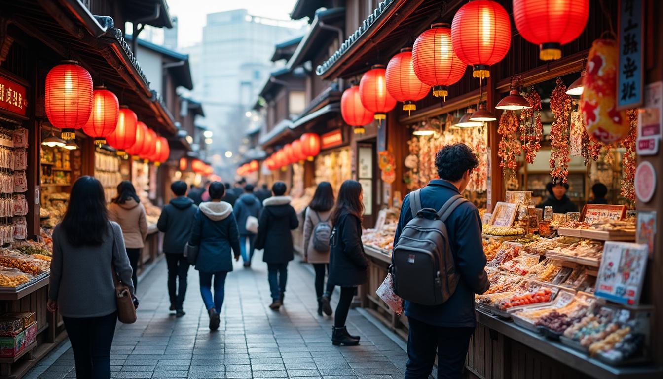 explorez nakamise market à tokyo avec notre guide complet pour les visiteurs, découvrez ses boutiques traditionnelles, ses spécialités culinaires et l'ambiance unique du quartier.